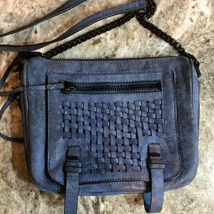 She+lo Genuine Leather Crossbody Blue Shimmer